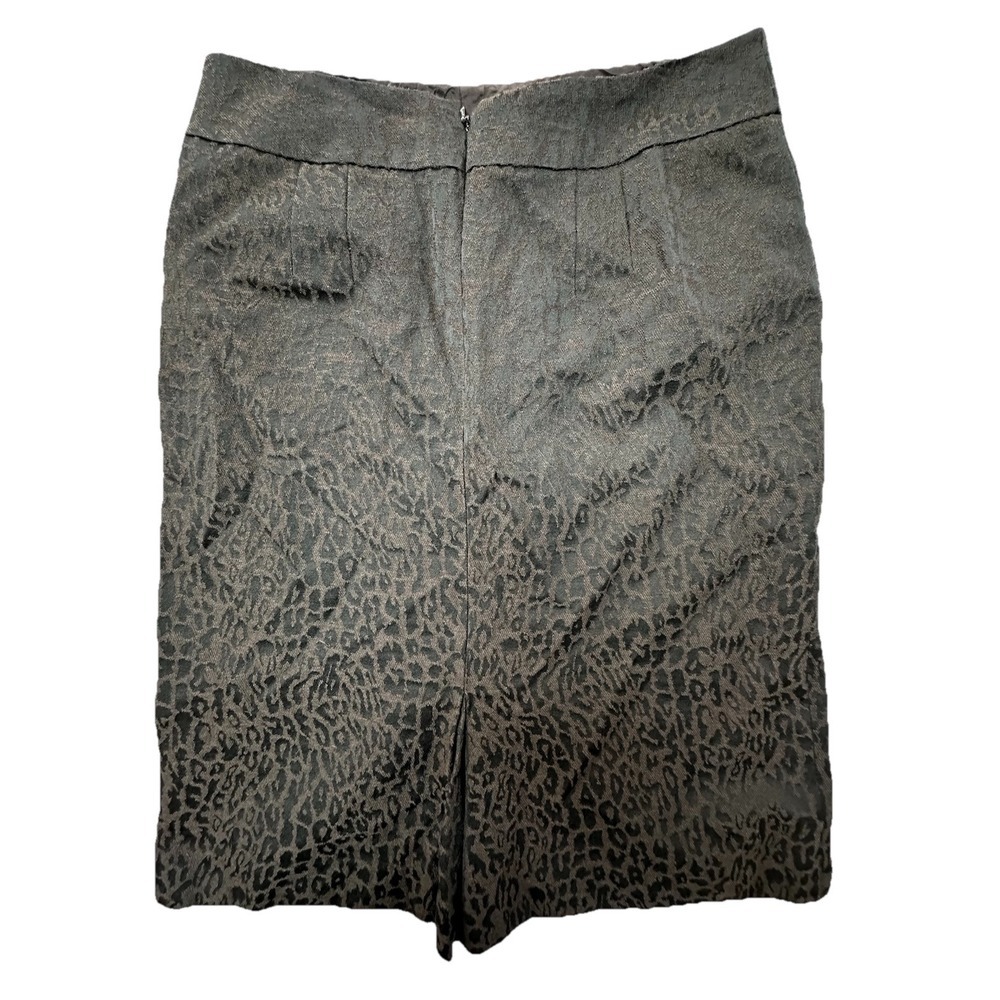 Ann Taylor Skirt Size 2 Brown Leopard‎ With Faux Pockets Wool - Picture 2 of 6